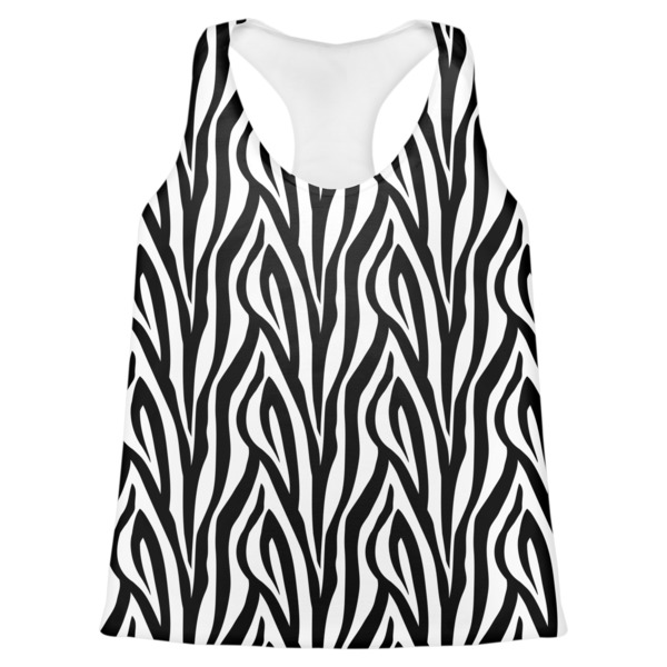 Custom Zebra Womens Racerback Tank Top - X Small