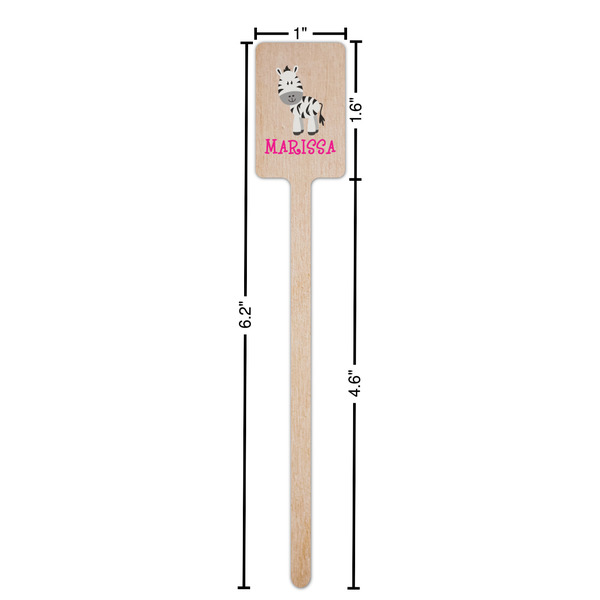 Zebra Wooden 6.25" Stir Stick - Rectangular - Dimensions