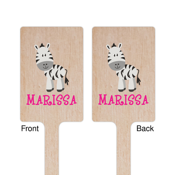 Zebra Wooden 6.25" Stir Stick - Rectangular - Double Sided - Front & Back