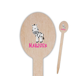 Zebra Oval Wooden Food Picks - Double Sided (Personalized)