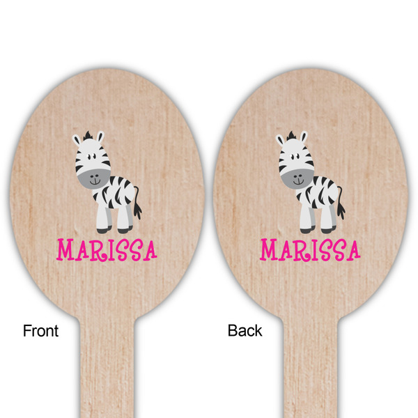 Zebra Wooden Food Pick - Oval - Double Sided - Front & Back
