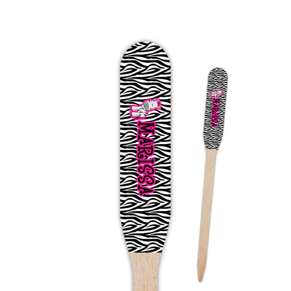 Custom Zebra Paddle Wooden Food Picks - Single Sided (Personalized)