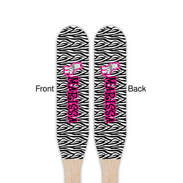Zebra Wooden Food Pick - Paddle - Double Sided - Front & Back