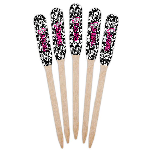 Zebra Wooden Food Pick - Paddle - Fan View