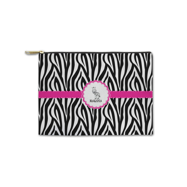 Custom Zebra Zipper Pouch - Small - 8.5"x6" (Personalized)