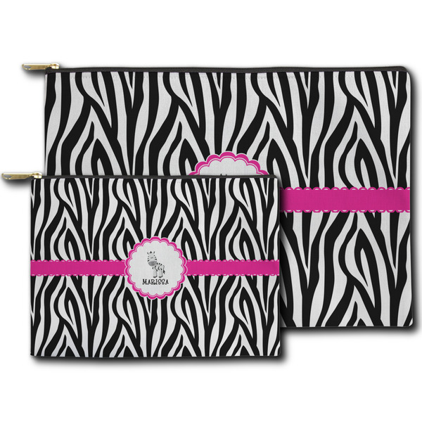 Zebra Zippered Pouches - Size Comparison