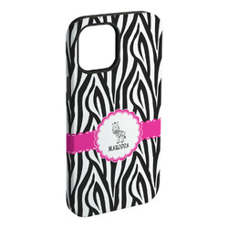 Zebra iPhone Case - Rubber Lined - iPhone 15 Plus (Personalized)