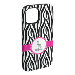 Zebra iPhone Case - Rubber Lined - iPhone 15 Pro Max (Personalized)