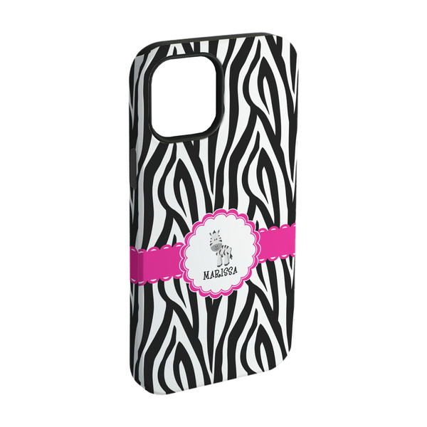 Custom Zebra iPhone Case - Rubber Lined - iPhone 15 (Personalized)