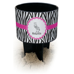 Zebra Black Beach Spiker Drink Holder (Personalized)