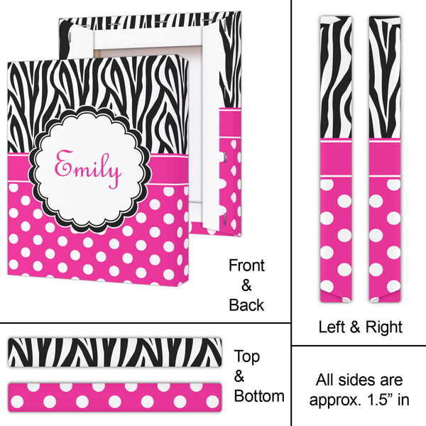 Zebra Print & Polka Dots 11x14 - Canvas Print - Approval