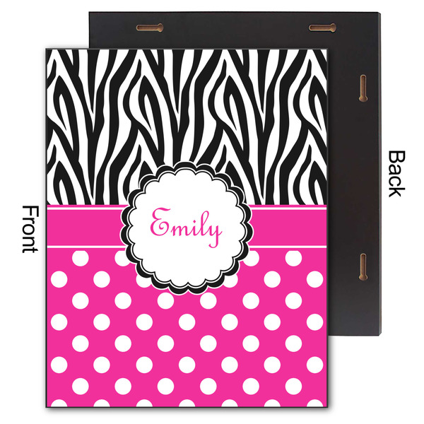 Zebra Print & Polka Dots 11x14 Wood Print - Front & Back View