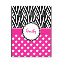 Zebra Print & Polka Dots Wood Print - 11x14 (Personalized)