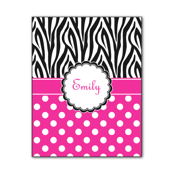 Custom Zebra Print & Polka Dots Wood Print - 11x14 (Personalized)