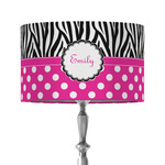 Zebra Print & Polka Dots 12" Drum Lamp Shade - Fabric (Personalized)
