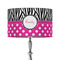 Zebra Print & Polka Dots 12" Drum Lampshade - ON STAND (Fabric)