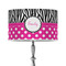 Zebra Print & Polka Dots 12" Drum Lampshade - ON STAND (Poly Film)