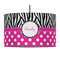 Zebra Print & Polka Dots 12" Drum Pendant Lamp - Fabric (Personalized)