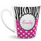 Zebra Print & Polka Dots 12 Oz Latte Mug - Front Full