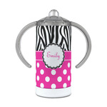 Zebra Print & Polka Dots 12 oz Stainless Steel Sippy Cup (Personalized)