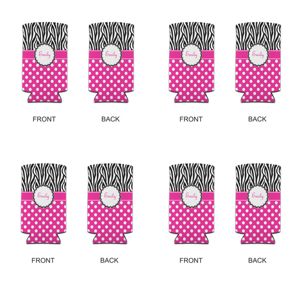 Zebra Print & Polka Dots 12oz Tall Can Sleeve - Set of 4 - APPROVAL