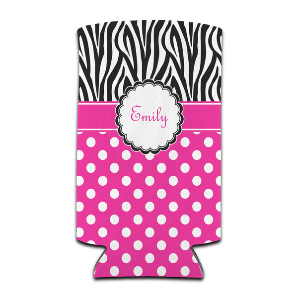 Zebra Print & Polka Dots 12oz Tall Can Sleeve - Set of 4 - FRONT