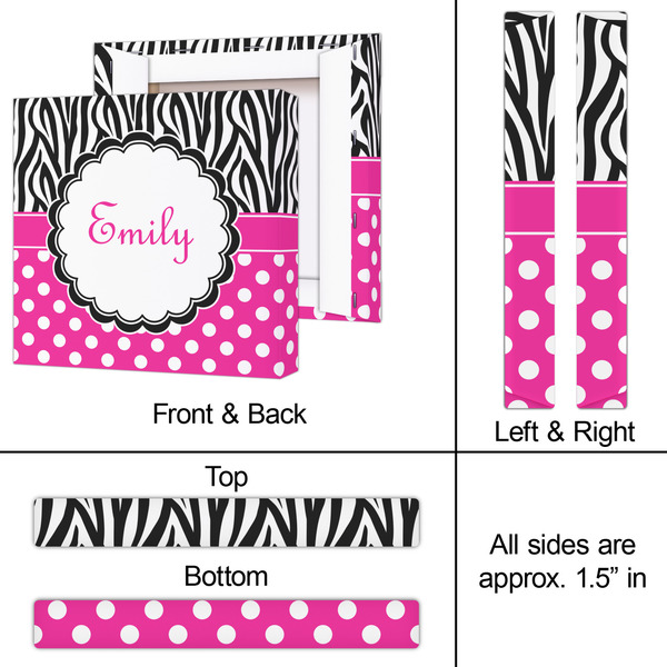 Zebra Print & Polka Dots 12x12 - Canvas Print - Approval