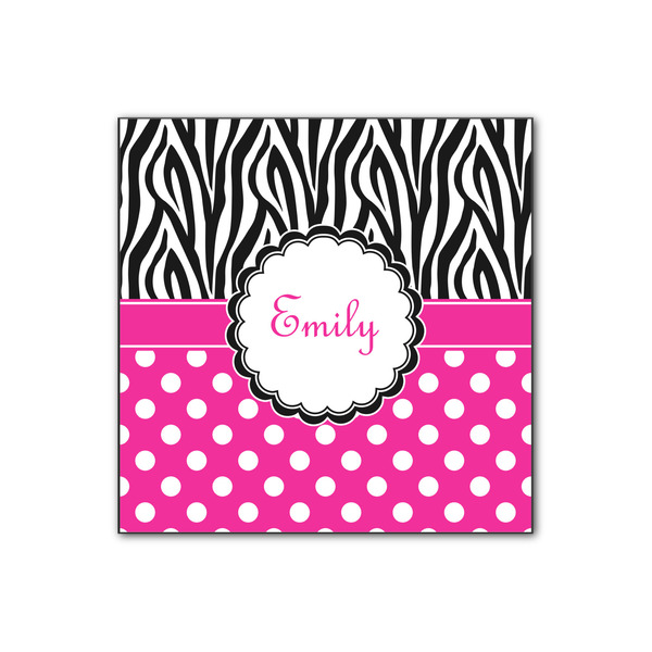Custom Zebra Print & Polka Dots Wood Print - 12x12 (Personalized)