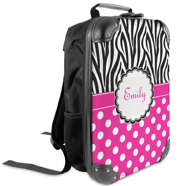 Custom Zebra Print & Polka Dots Kids Hard Shell Backpack (Personalized)