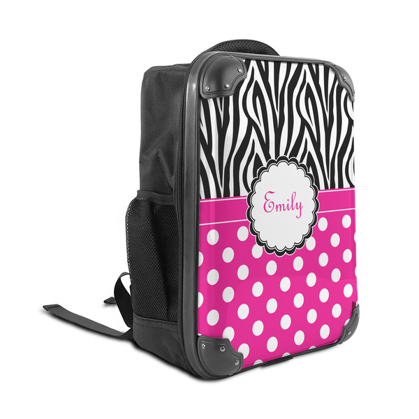 Zebra Print & Polka Dots 15" Backpack - ANGLE VIEW