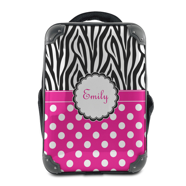 Custom Zebra Print & Polka Dots 15" Hard Shell Backpack (Personalized)