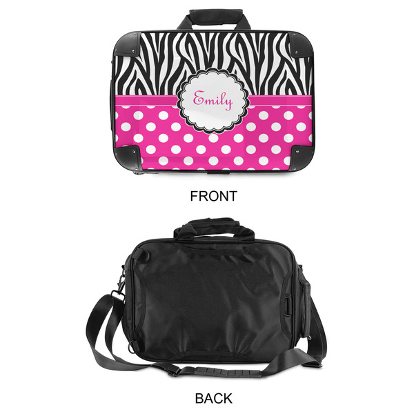 Zebra Print & Polka Dots 15" Hard Shell Briefcase - APPROVAL