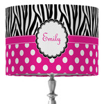 Zebra Print & Polka Dots 16" Drum Lamp Shade - Fabric (Personalized)