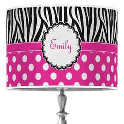 Zebra Print & Polka Dots Drum Lamp Shade (Personalized)