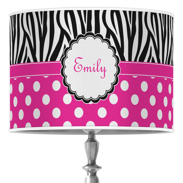 Custom Zebra Print & Polka Dots Drum Lamp Shade (Personalized)