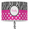 Zebra Print & Polka Dots 16" Drum Lampshade - ON STAND (Poly Film)