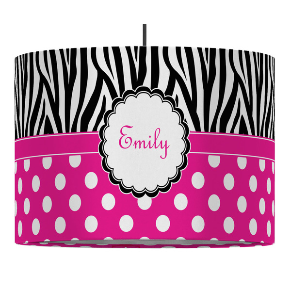 Custom Zebra Print & Polka Dots Drum Pendant Lamp (Personalized)