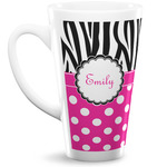 Zebra Print & Polka Dots 16 Oz Latte Mug (Personalized)
