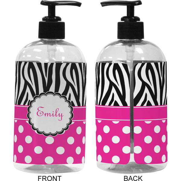Zebra Print & Polka Dots 16 oz Plastic Liquid Dispenser (Approval)