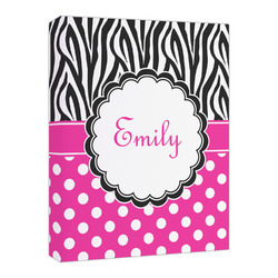 Zebra Print & Polka Dots Canvas Print - 16x20 (Personalized)