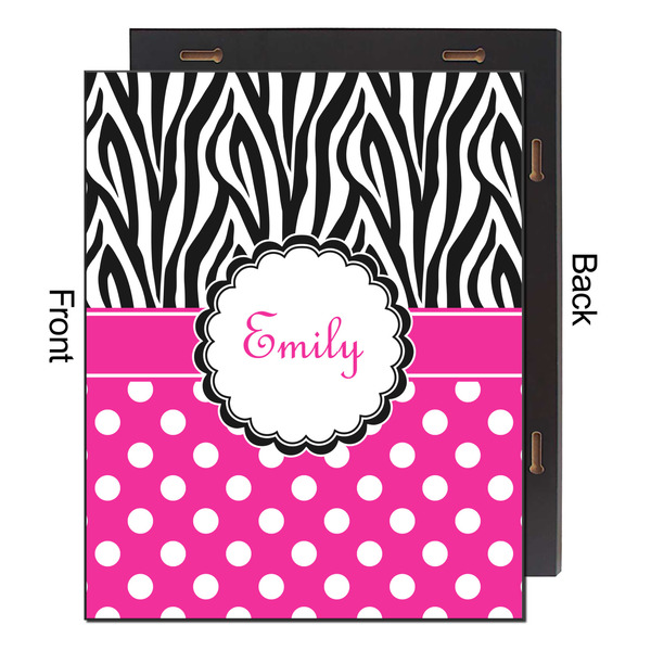 Zebra Print & Polka Dots 16x20 Wood Print - Front & Back View
