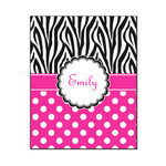 Zebra Print & Polka Dots Wood Print - 16x20 (Personalized)