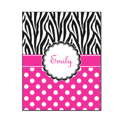 Zebra Print & Polka Dots Wood Print - 16x20 (Personalized)