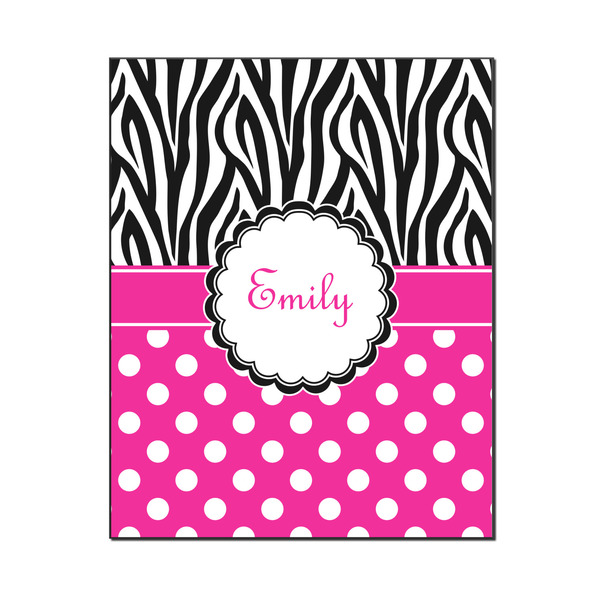 Custom Zebra Print & Polka Dots Wood Print - 16x20 (Personalized)