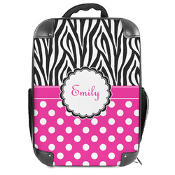 Zebra Print & Polka Dots Hard Shell Backpack (Personalized)