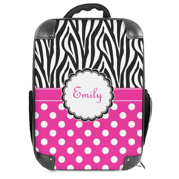 Custom Zebra Print & Polka Dots 18" Hard Shell Backpack (Personalized)