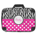 Zebra Print & Polka Dots Hard Shell Briefcase - 18" (Personalized)