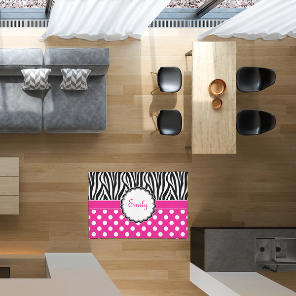 Zebra Print & Polka Dots 2'x3' Indoor Area Rugs - IN CONTEXT