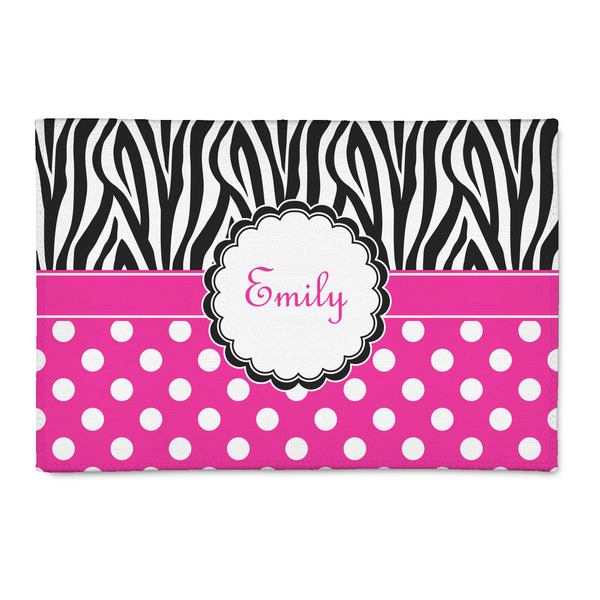 Custom Zebra Print & Polka Dots 2' x 3' Indoor Area Rug (Personalized)