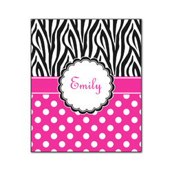 Zebra Print & Polka Dots Wood Print - 20x24 (Personalized)